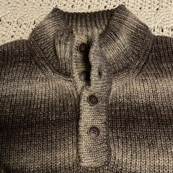 G.H. Bass &Co 1/4 Button pullover Sweater cross stitch elbows Men’s Sz XL hombre - Picture 4 of 15